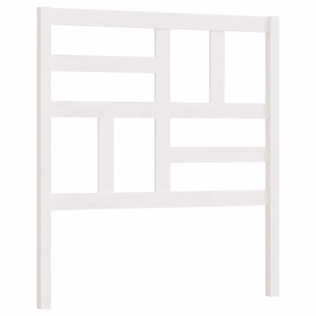 Berkfield Home White Solid Pine Wood Bed Headboard, W/D/H: 106 x 4 x 104 cm – 2