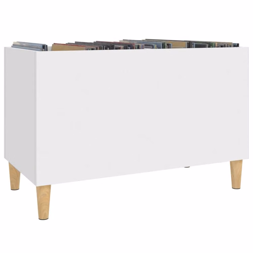 Berkfield Home Record Cabinet in White, W/D/H: 74.5 x 38 x 48 cm – 2