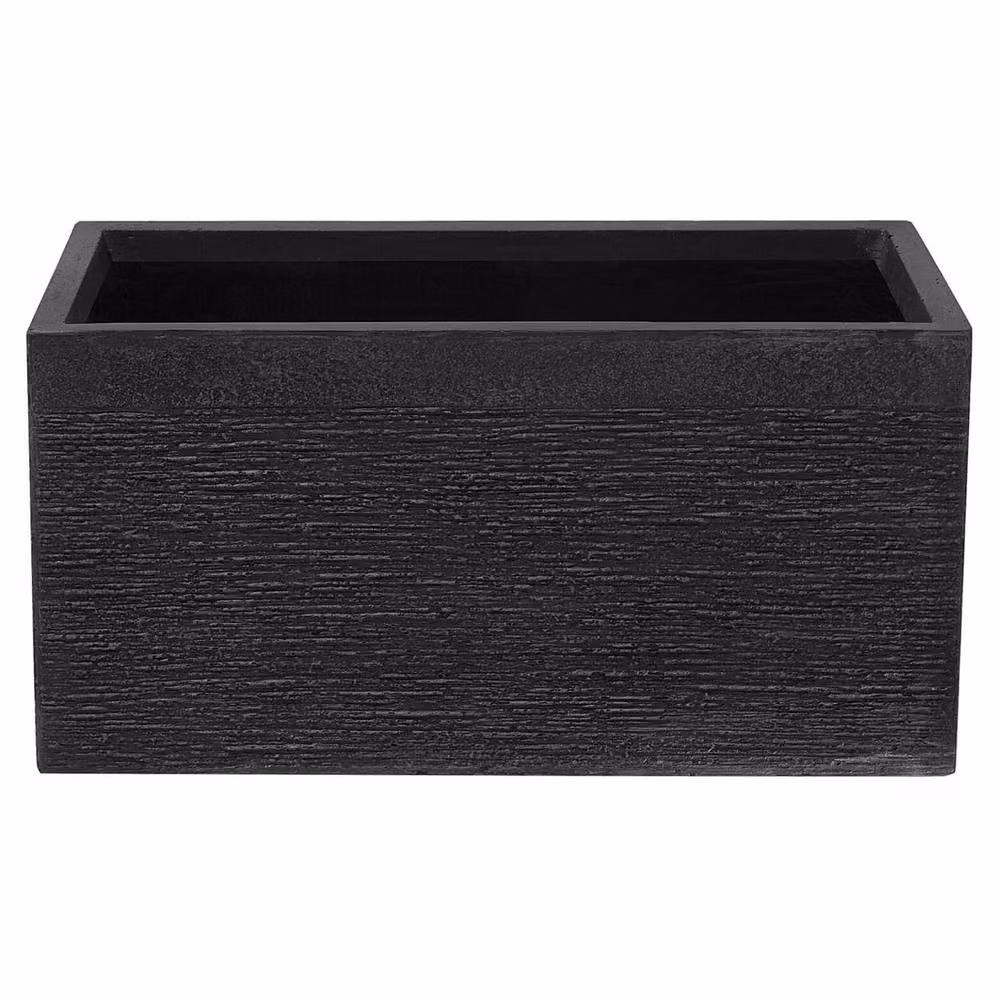 Wyld and Coco Black Fibre-Clay Rectangular Planter Tub W: 60 cm, D: 29 cm, H: 30 cm – 2
