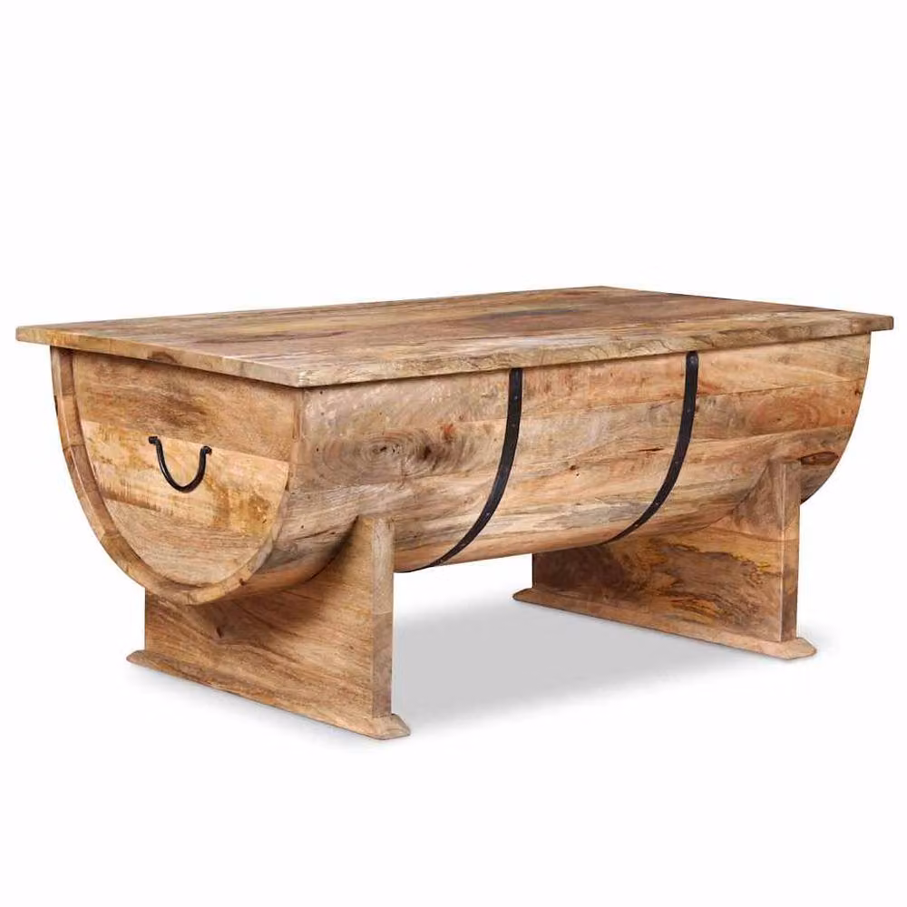 Berkfield Home Beautiful Coffee Table in Brown Solid Mango Wood W: 88 cm, D: 50 cm, H: 40 cm – 2