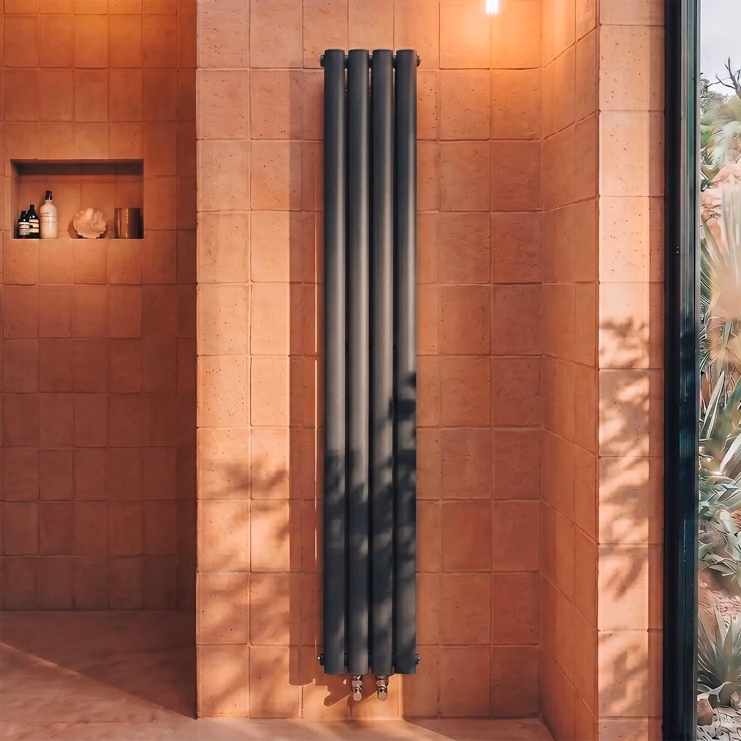 Balterley Embrace Compact Vertical Double Panel Radiator, Anthracite Grey, H: 180 cm x W: 23.6 cm – 4