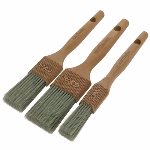 Coral Earthwise 3 Piece Paint Brush Set with Green FSC Wooden Handles and Synthetic Filaments – 3