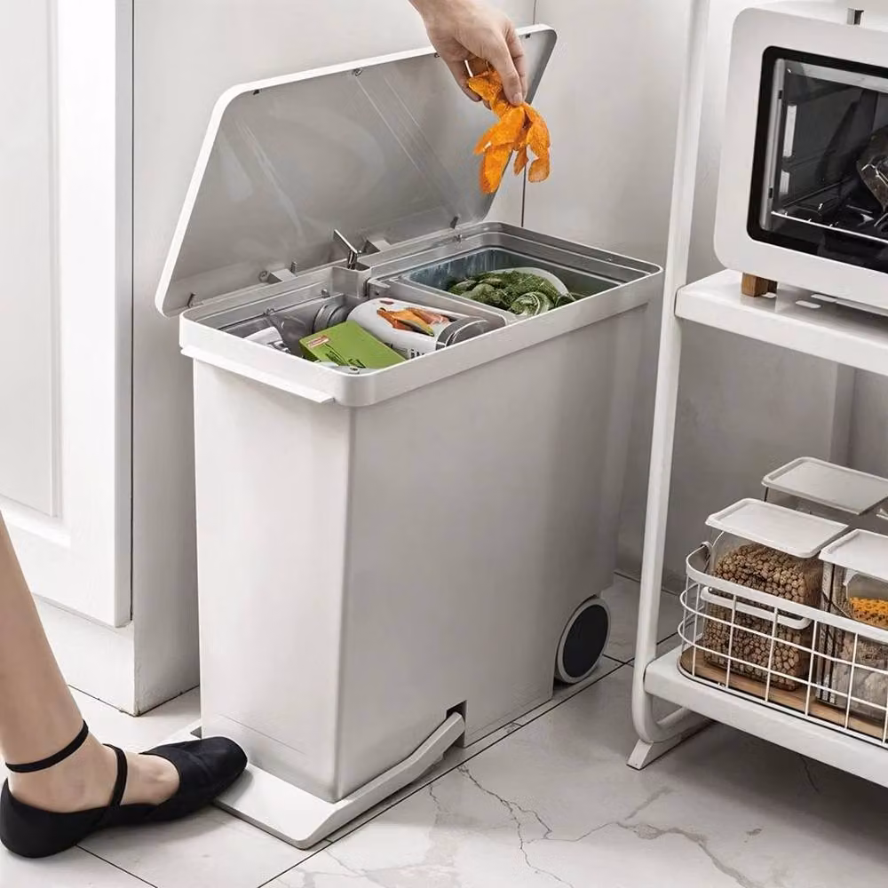 Kelvenix Dual Pedal Rolling Recycling Dustbin in Grey – 2