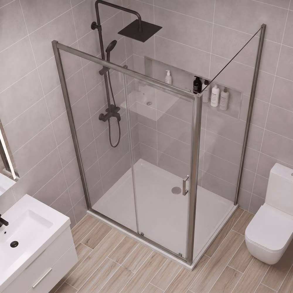Balterley Rectangular Single Sliding Shower Door, Silver, W: 110 cm, H: 190 cm – 2