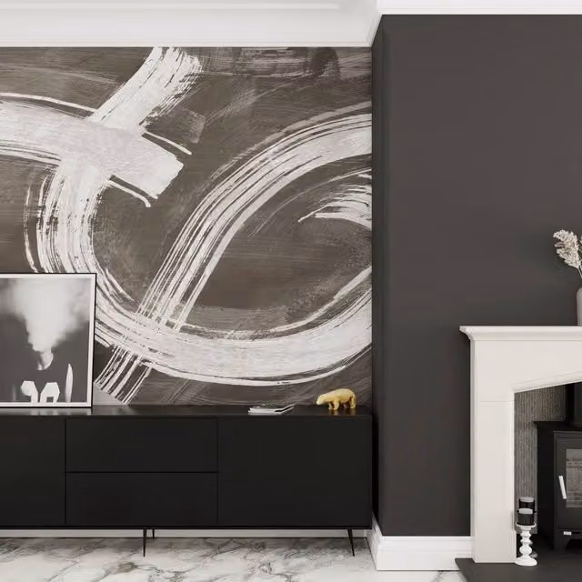 Superfresco Easy Expression Mono Print Abstract Mural in White, W: 300 cm, H: 280 cm – 1