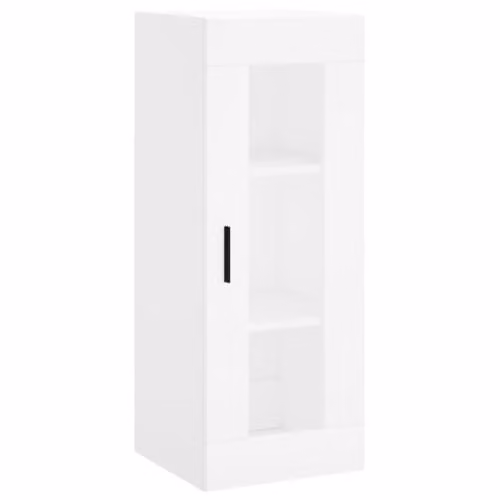 vidaXL Wall Mounted Cabinet with Glass Doors, White, W/D/H: 34.5 x 34 x 90 cm – 1