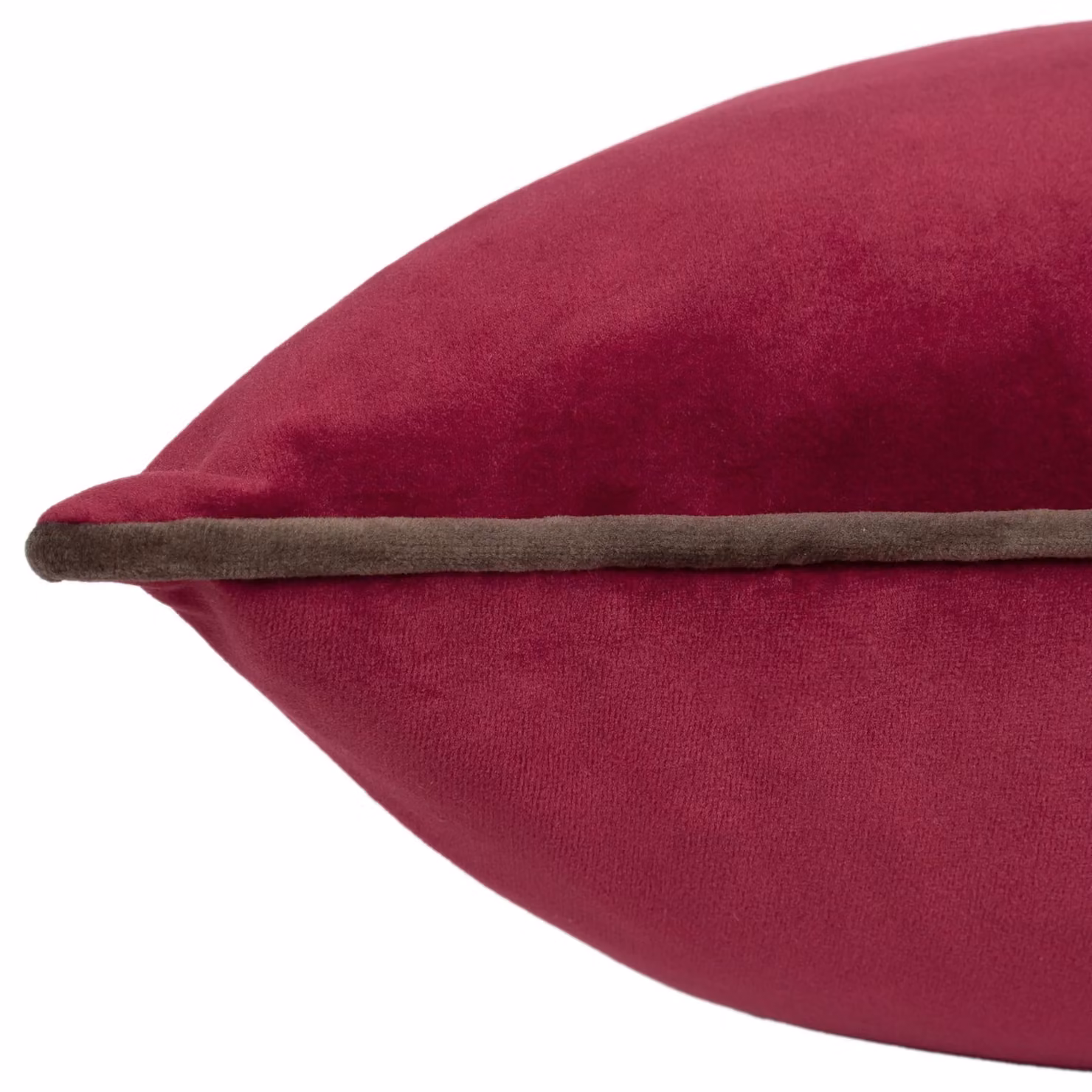 Furn Meridian Velvet Square Cushion in Red and Brown, W/D/H: 45 x 45 x 45 cm – 4