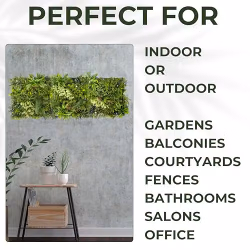Ark Mat Meadow Nest Artificial Floral Wall Panel in Green and Purple, W: 50 cm, H: 150 cm – 5