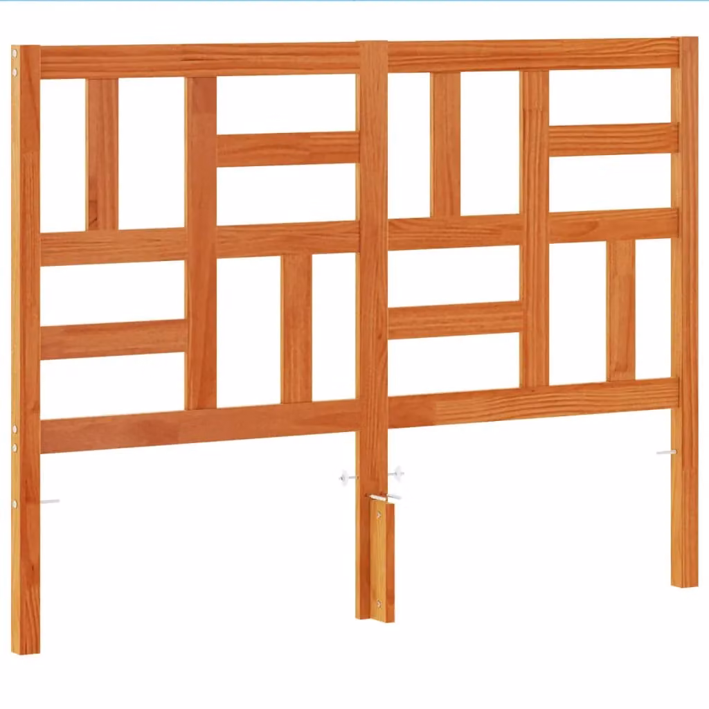 Berkfield Home Rustic Solid Wood Pine Headboard in Wax Brown, Width: 135 cm – 2