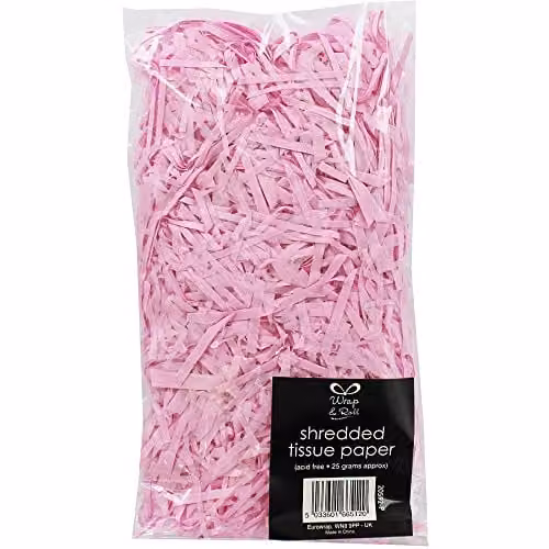 Wrap And Roll Pink Shredded Tissue Paper