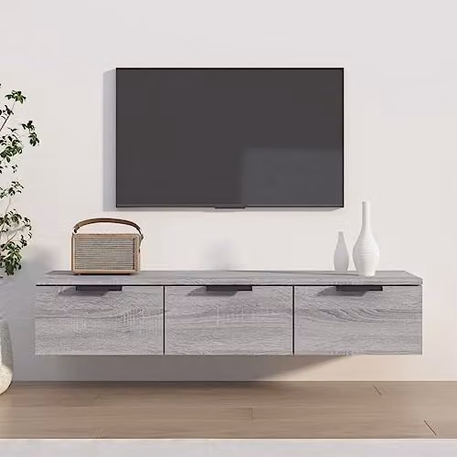 vidaXL Modern Wall Cabinet in Grey Sonoma, W/D/H: 102 x 30 x 20 cm – 2