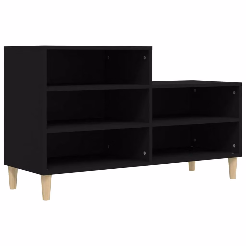Berkfield Home Black Modern Shoe Cabinet with Integrated Seat, W/D/H: 102 x 36 x 60 cm – 2