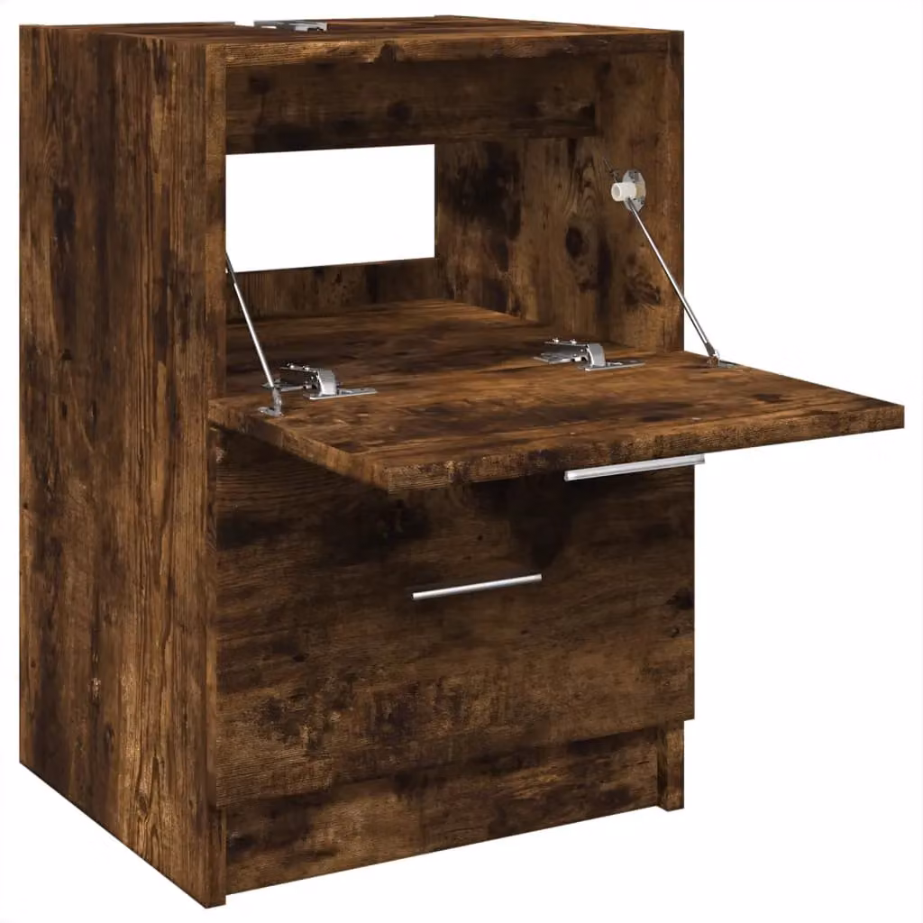 Berkfield Home Sink Cabinet in Smoked Oak Brown, W/D/H: 40 x 37 x 59 cm – 4
