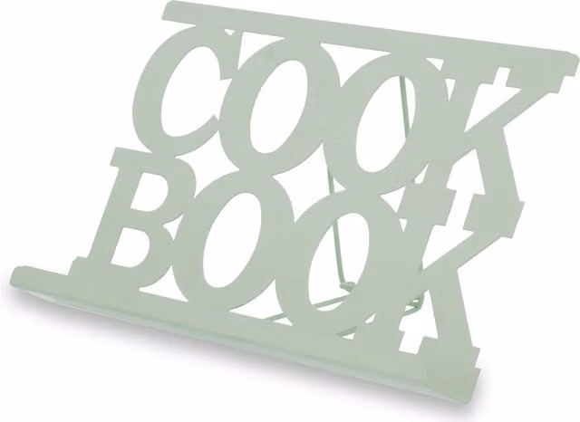 Orsina Elegant Metal Cook Book Stand in Green or Pink, Freestanding W/D/H: 18.0 x 20.0 x 29.0 cm