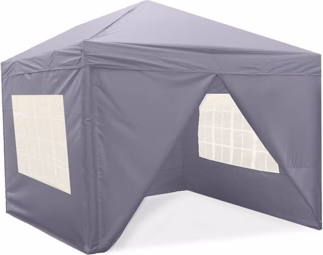 Jack Stonehouse Compact Portable Pop-Up Gazebo Outdoor Shelter in Dark Grey, W 300 x D 300 x H 300 cm