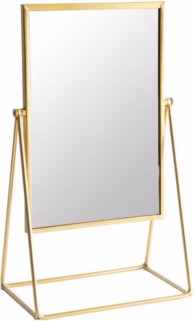 Harbour Housewares Gold Rectangular Tabletop Makeup Mirror, W: 39 cm, H: 22 cm
