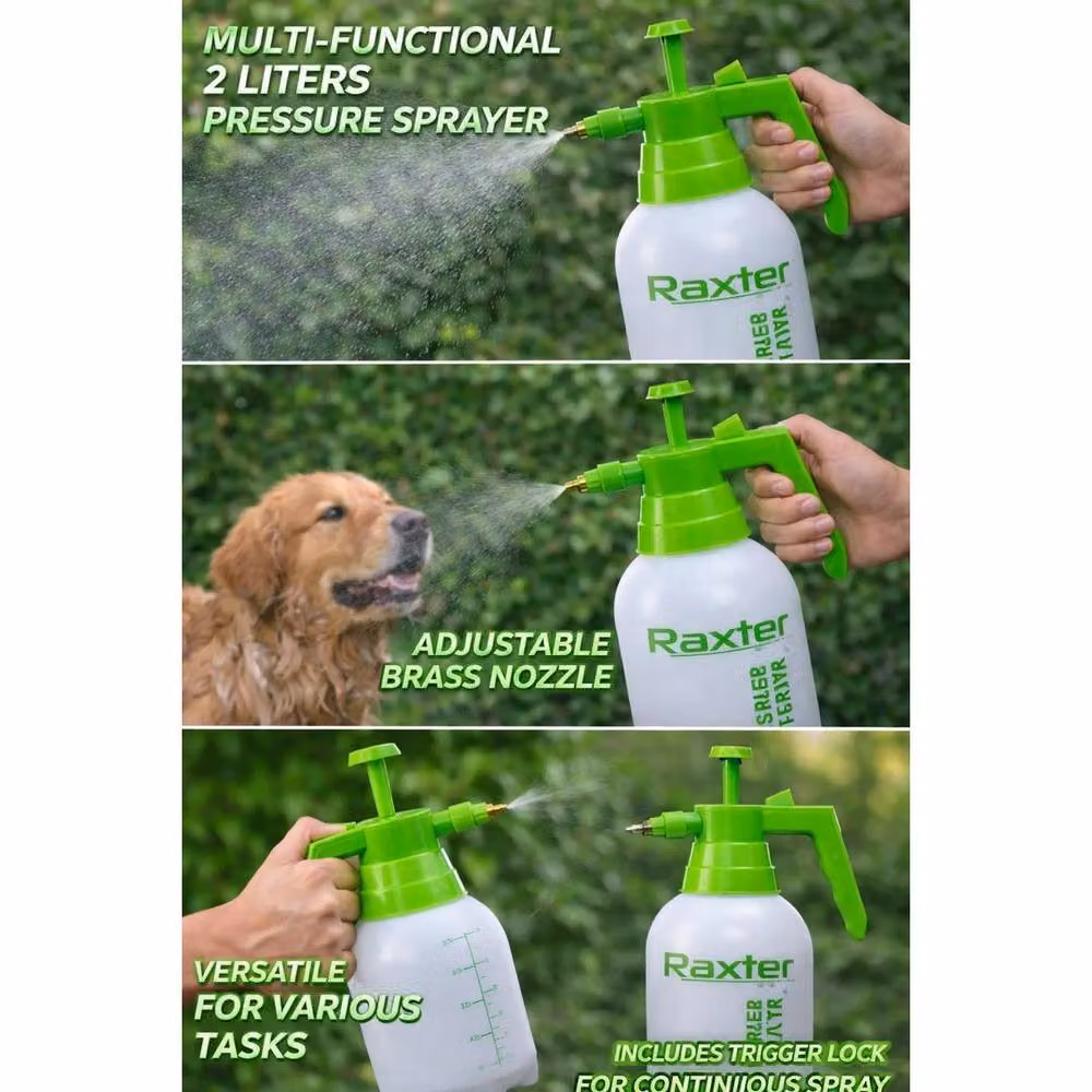 FLAVORA White Manual Knapsack Pressure Sprayer with 2L Capacity – 2