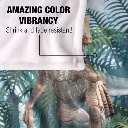 JQ Licensing Royce McClure Bad Boy Raptor Dinosaurs Super Soft Silky Touch Fleece Throw Blanket, Multicolour, W: 91 cm, D: 147 cm – 4