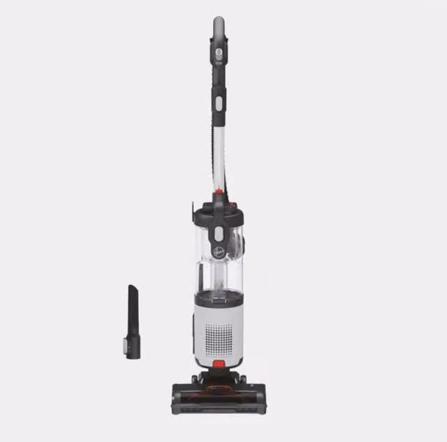 Hoover HL410HM Upright Bagless Vacuum Cleaner with Anti-Tangle Roller in Grey and Red