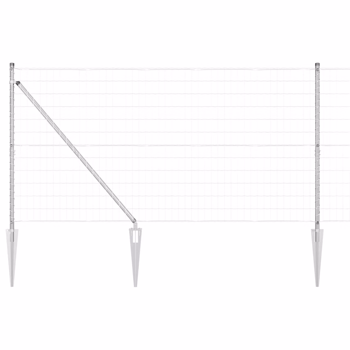 Berkfield Home Euro Fence in Silver Galvanised Steel with 13 Spike Posts, W: 25 m, H: 1.2 m – 2