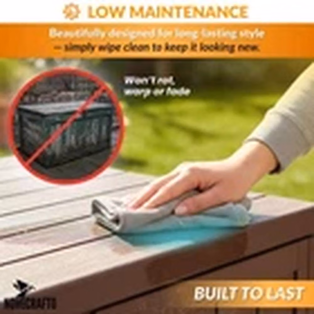 VOGREX 140L Waterproof Plastic Outdoor Garden Storage Chest in Brown – 5