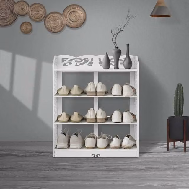 Havendro 3 Tier Shoe Rack Storage Organiser Unit in White