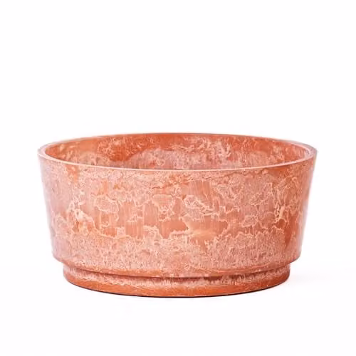 Garden Gear Caesar Terracotta Marble Effect Planter Tub, Brown and Orange, Diameter: 46 cm – 1