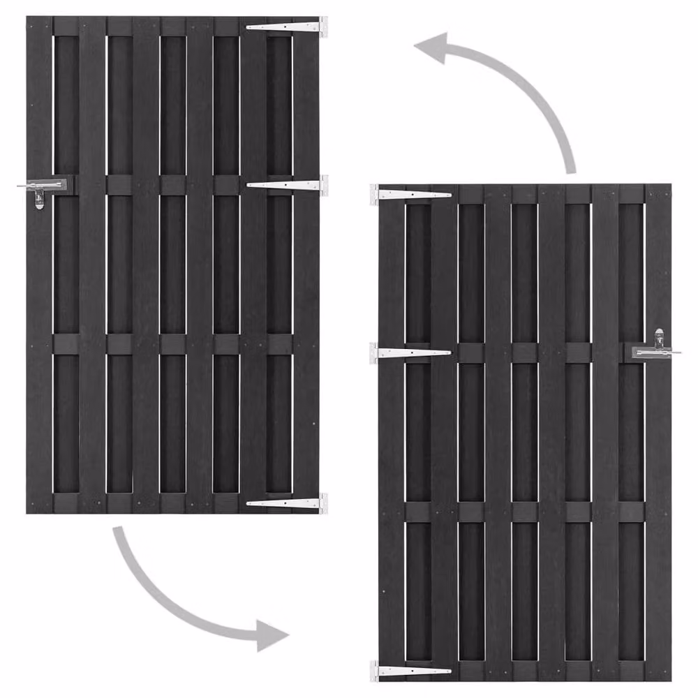 Berkfield Home Durable WPC Sliding Garden Gate, Grey, W: 100 cm, H: 180 cm – 3