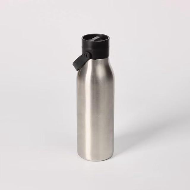 Circular & Co Recycled Stainless Steel Leakproof and BPA-Free Water Bottle, 500ml, Silver or Black