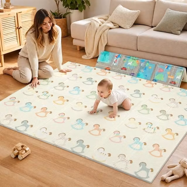 STILVORA Reversible Multicolour Kids Playmat with Kids Motif, W: 180 cm, L: 200 cm