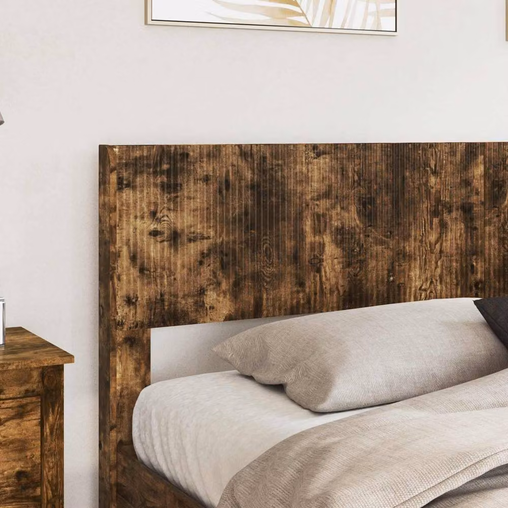 Berkfield Home Modern Bed Frame with Headboard and Side Compartment Storage, Smoked Oak, Brown, W/D/H: 180 x 200 cm – 3