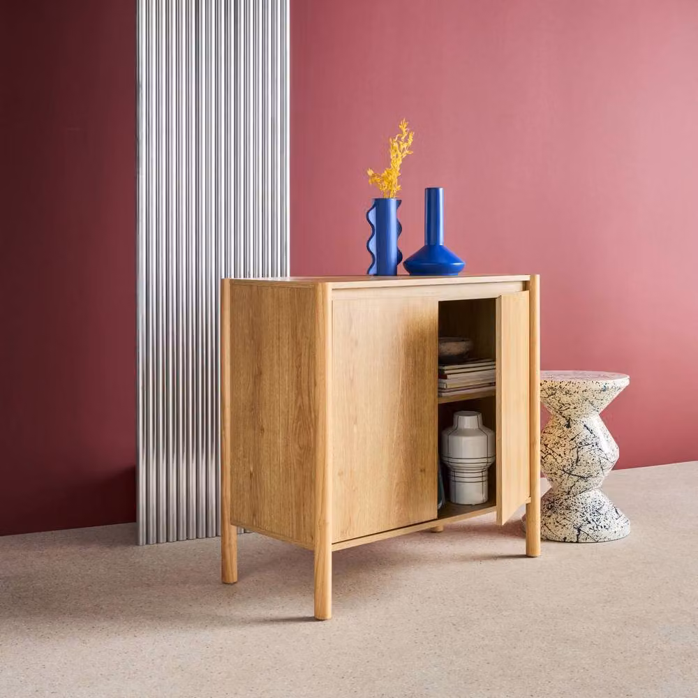 sweeek Modern Wood Buffet with 2 Doors in Beige and Brown, W: 80 cm – 3