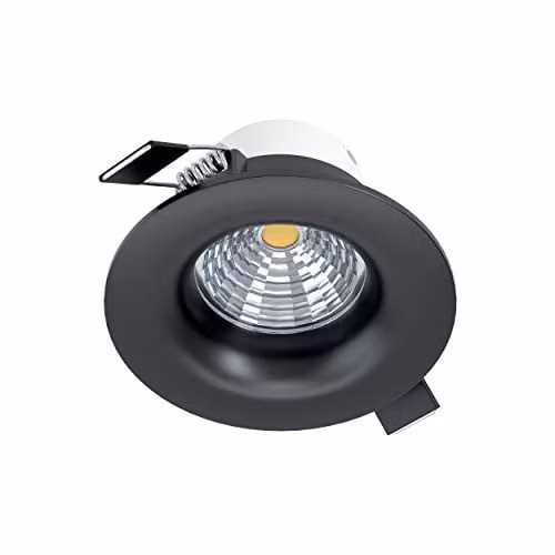 Loops Black Aluminium 6W LED Round Recessed Wall and Ceiling Flush Downlight