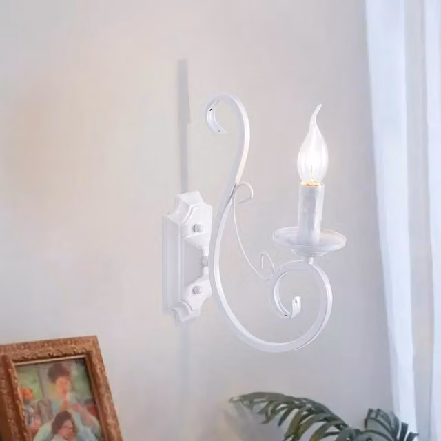 NIVOR Antique Wall Bedside Sconce Lamp, White, 2 Pack, E14