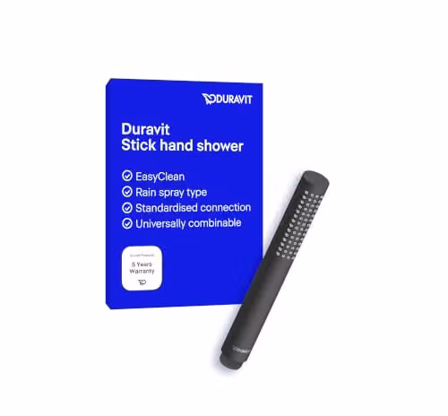Duravit Universal Round Handheld Shower Head with Rain and Jet Spray, Matt Black