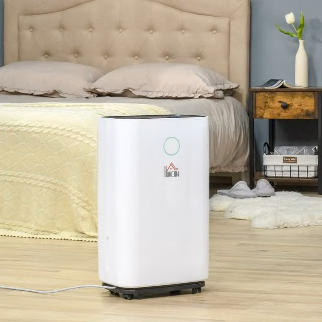 HOMCOM Portable Quiet Dehumidifier, 16L Capacity, White