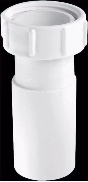 McAlpine 1.25 inch Plastic Waste Pipe Extension Piece, White