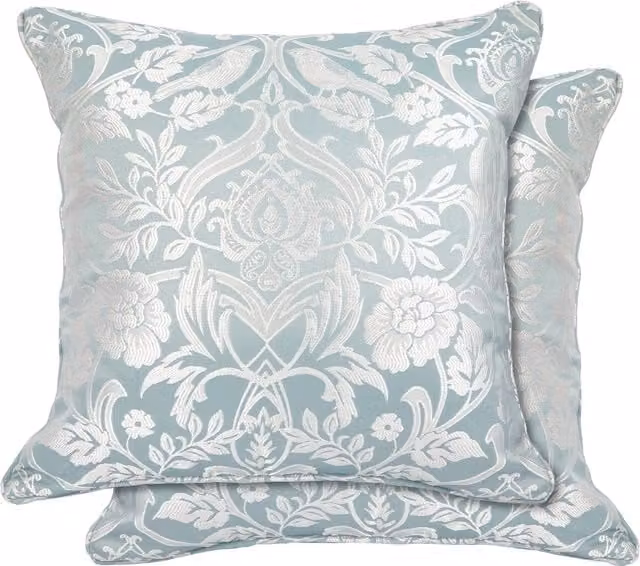 NewEdgeBlinds Modern Floral Square Cushion Cover in Yellow and Blue