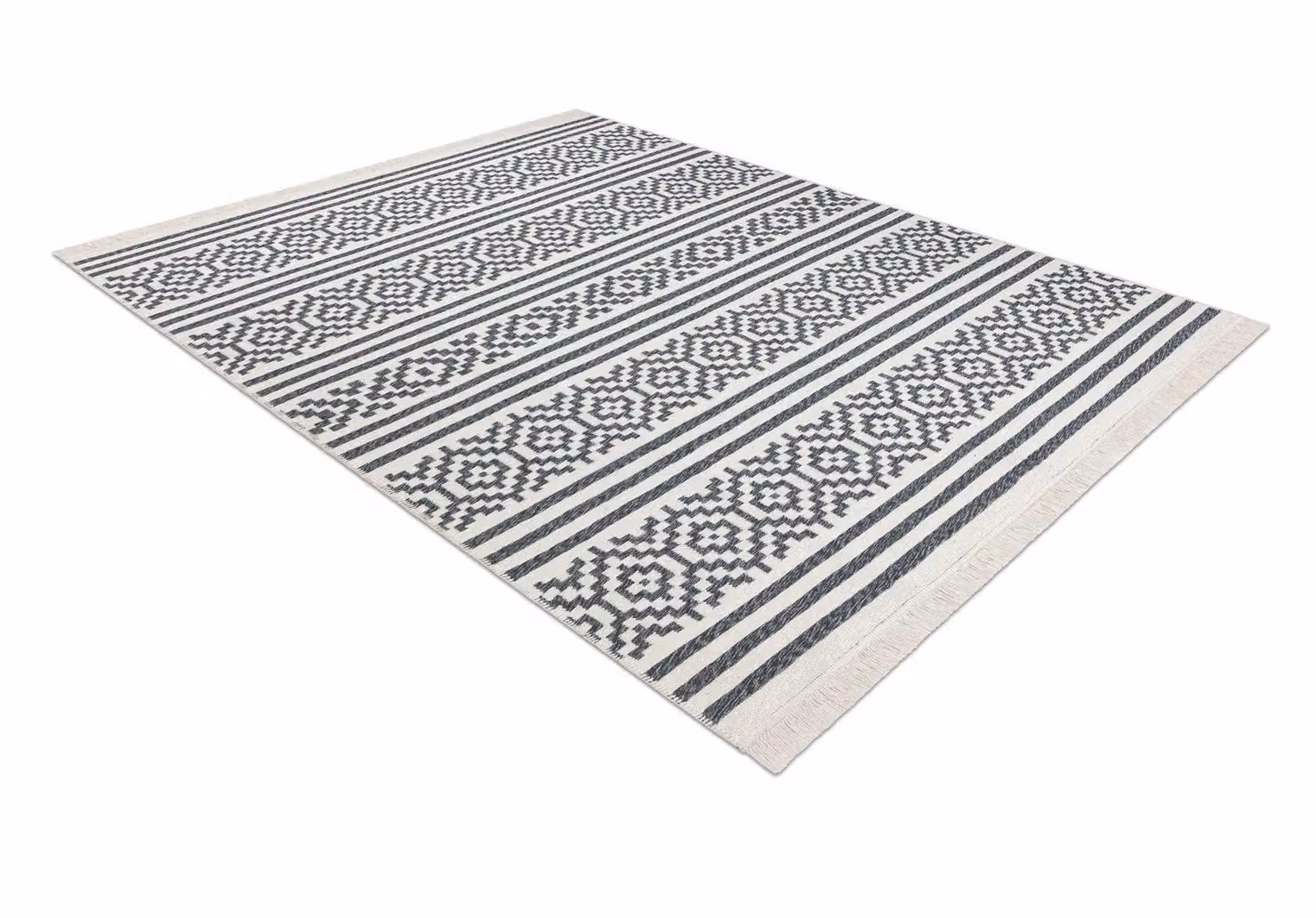 RugsX Twin Boho Rectangular Cotton Rug in Grey, W/D/H: 140 x 190 cm – 2
