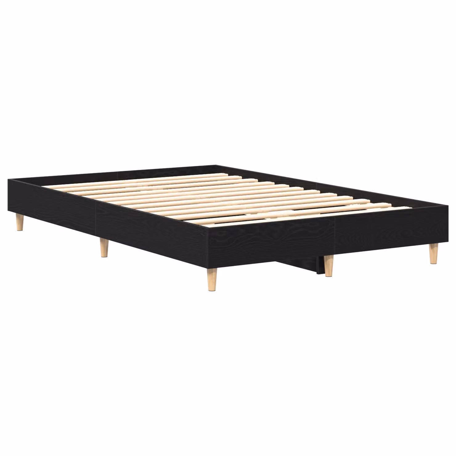 Berkfield Home Modern Bed Frame in Black Oak, W: 135 cm, D: 190 cm – 2