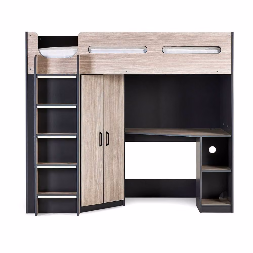 Cheshire Ridge High Sleeper Single Bed in Anthracite and Multicolour, W/D/H: 90 x 200 cm – 3
