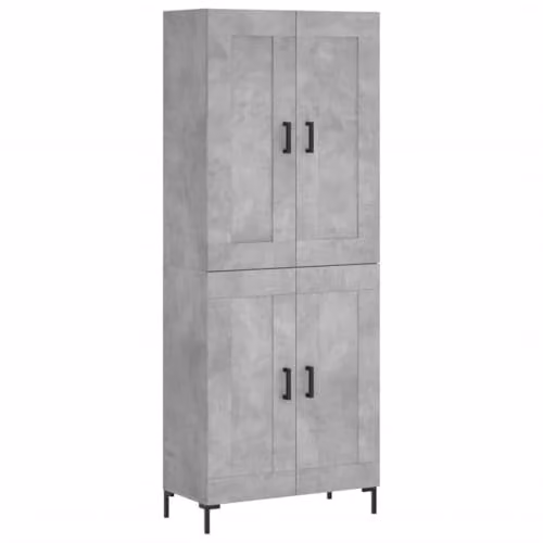 vidaXL Modern Highboard in Grey with Hinged Doors and Internal Shelves, W/D/H: 69.5 x 34 x 180 cm – 1