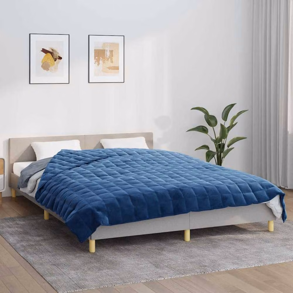Berkfield Home Weighted Blanket Blue, W/D/H: 200 x 200 cm, 9 kg – 2