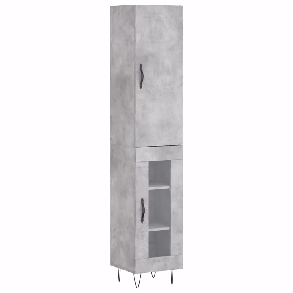 Berkfield Home Industrial Highboard in Concrete Grey, W/D/H: 34.5 x 34 x 180 cm – 2
