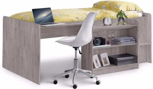 Cheshire Obsidian Midsleeper Single Bed in Grey Oak – 1
