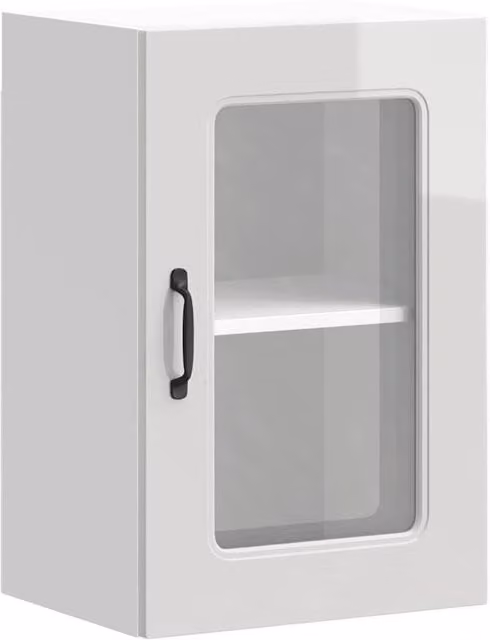 Berkfield Home Lucca Wall Mounted Kitchen Cabinet with Glass Door in Concrete Grey and White