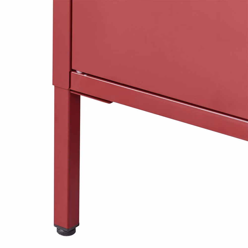 Wyld and Coco Red Industrial Metal 2-Door Sideboard – 4