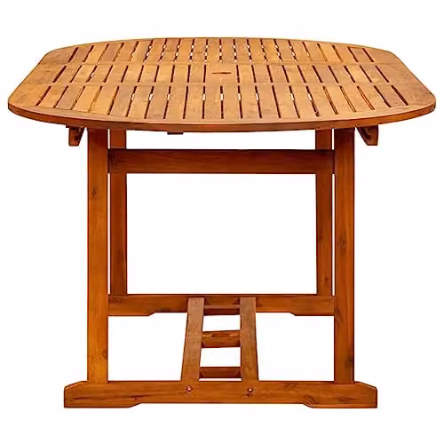 vidaXL Extendable Outdoor Dining Table in Brown Oiled Acacia Wood for Garden, Terrace or Kitchen – 2