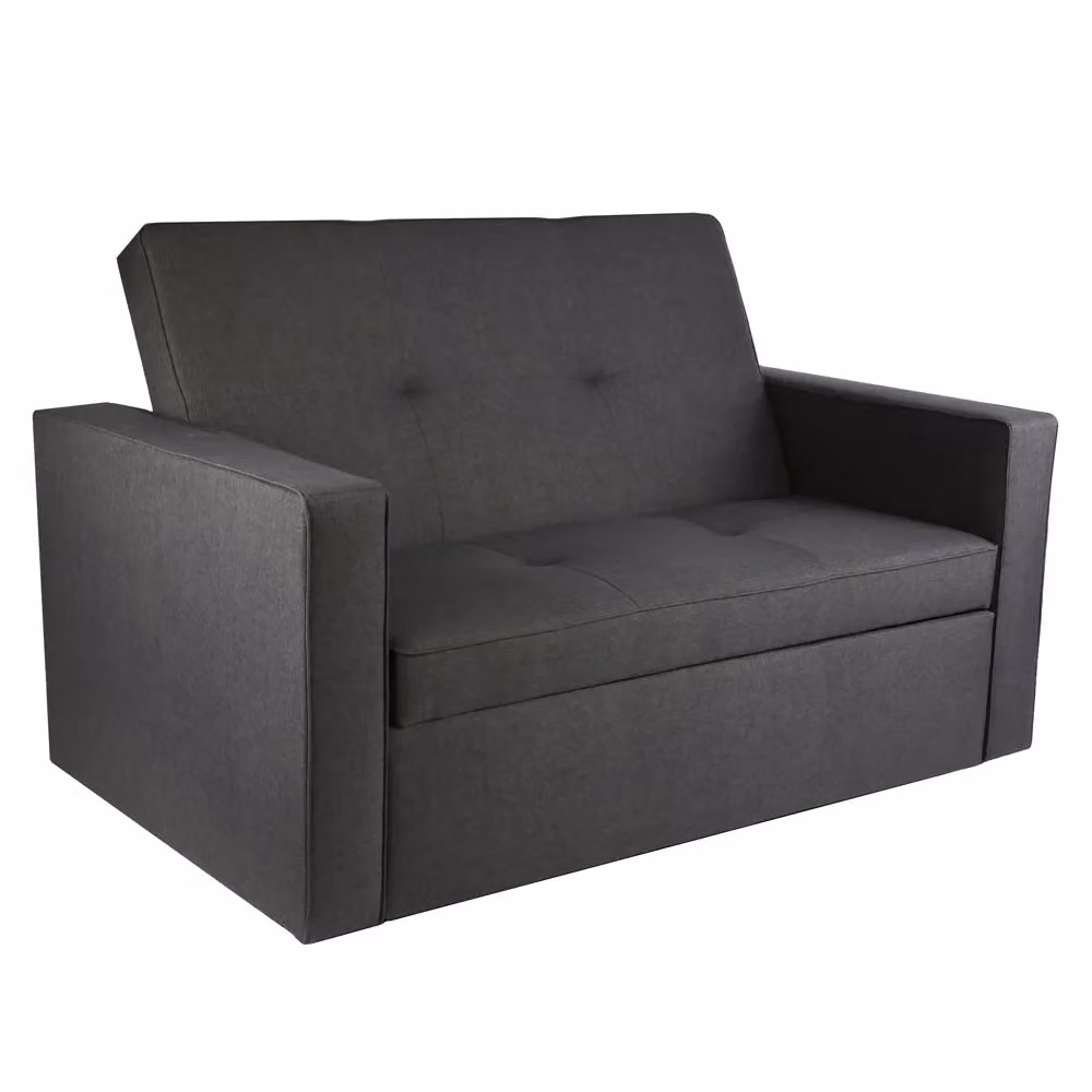 Home Garden Direct Troy Click Clack Pull Out Double Sofa Bed in Grey Fabric – 4