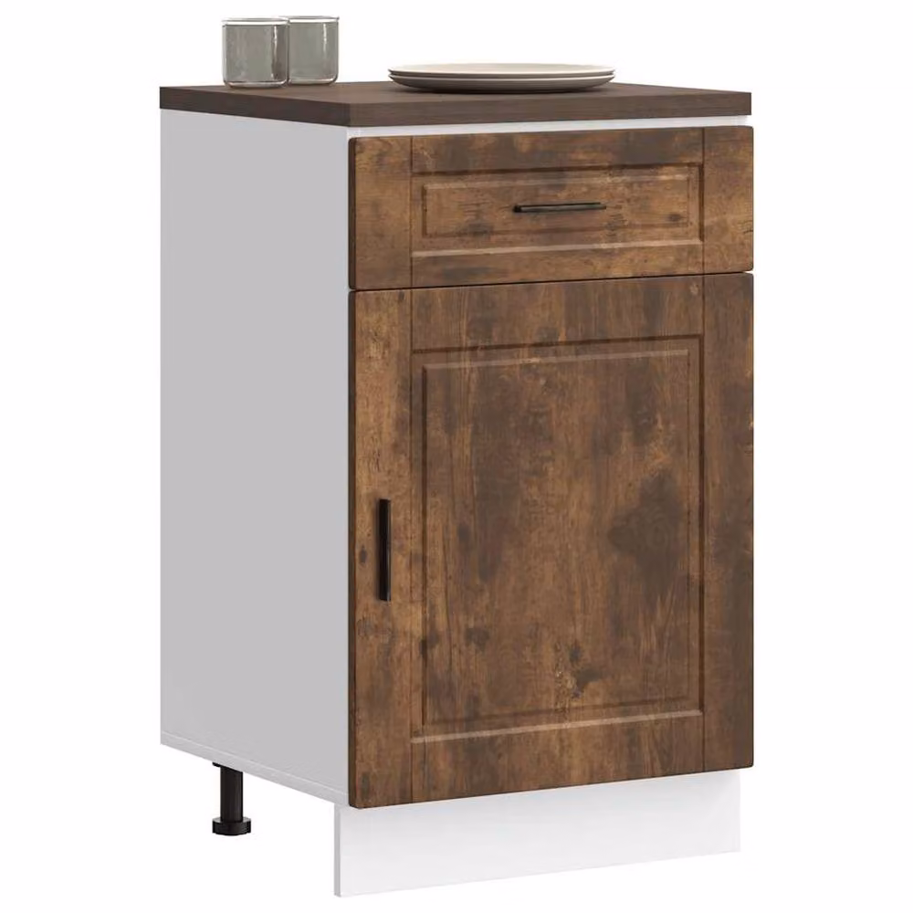 Berkfield Home Porto Kitchen Base Cabinet in Smoked Oak Brown Engineered Wood W/D/H: 81.5 x 50 x 46 cm – 2